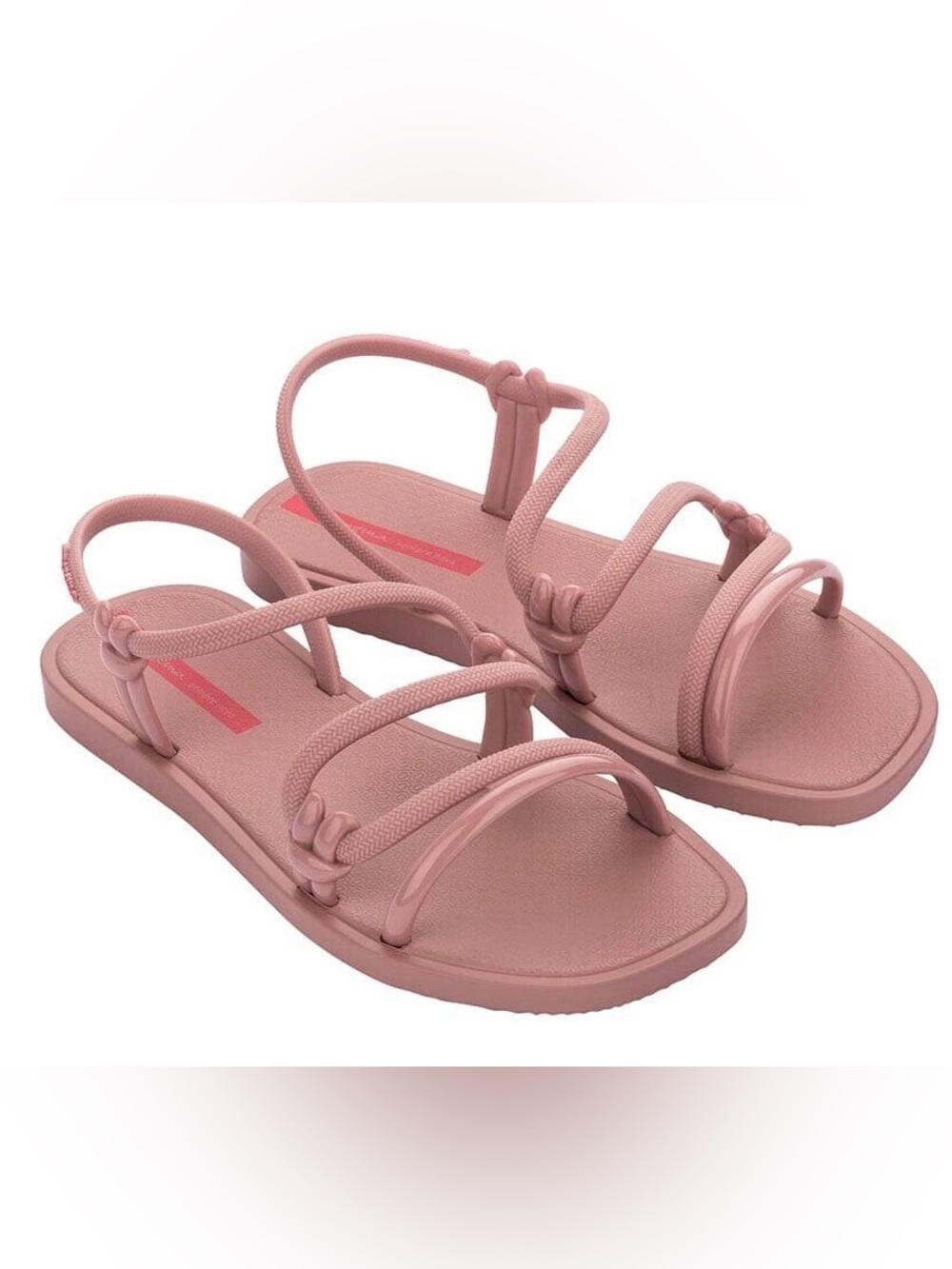 Women's Pink Strappy Flat Sandals